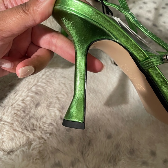 NWT Zara RHINESTONE METALLIC HEELED SANDALS - Picture 6 of 9